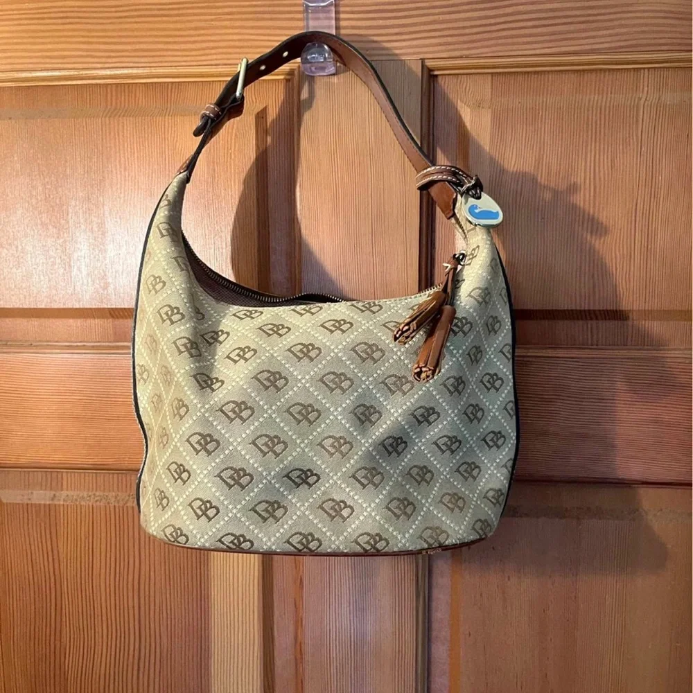 Brown Designer Monogram Shoulder Bag - Picture 1 of 2